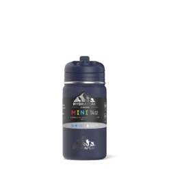 Mini 14oz Stainless Steel Kids Water Bottle With Straw Lid- Navy -Best Cup Shop frontsleeveNavy