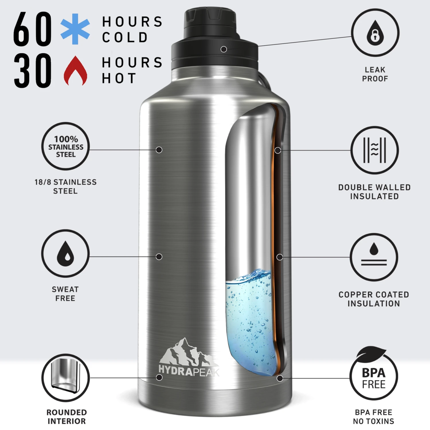 72oz Stainless Steel Insulated Water Bottle With Flexible Chug Lid- Stainless 72oz Stainless Steel Insulated Water Bottle With Flexible Chug Lid- Stainless -Best Cup Shop lavander 0bfdb8b4 5c7f 4423 88b0 edeb5c9b17cf