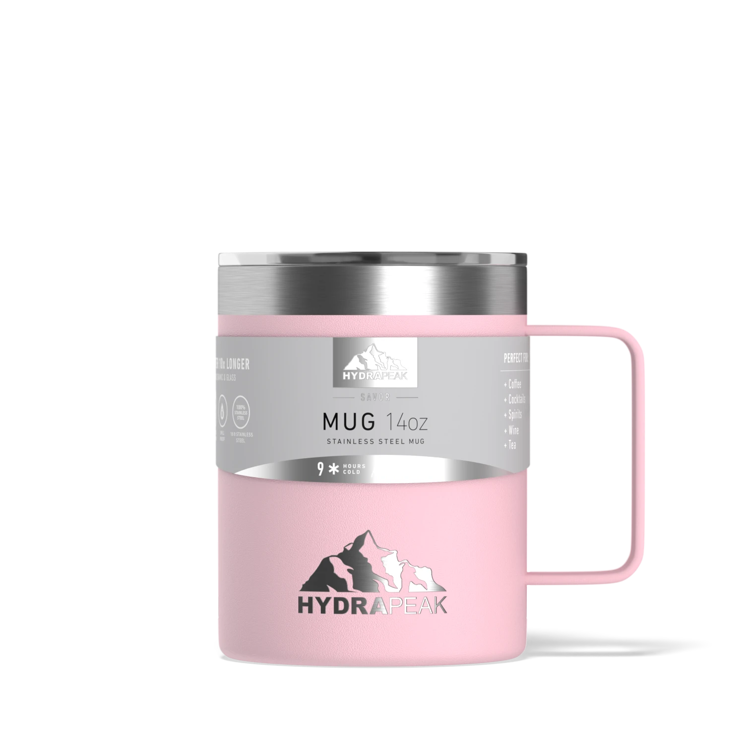 Savor 14oz Stainless Steel Insulated Coffee Mug with Handle Mug- Pink Savor 14oz Stainless Steel Insulated Coffee Mug With Handle Mug- Pink -Best Cup Shop pinksleeve