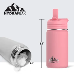 Mini 14oz Stainless Steel Kids Water Bottle With Straw Lid- Bubblegum -Best Cup Shop scalebubblegum