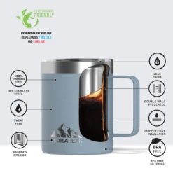 Savor 14oz Stainless Steel Insulated Coffee Mug With Handle Mug - Storm -Best Cup Shop storminfo