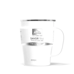 SAVOR 18oz Stainless Steel Insulated Travel Mug - White -Best Cup Shop whitesleeve